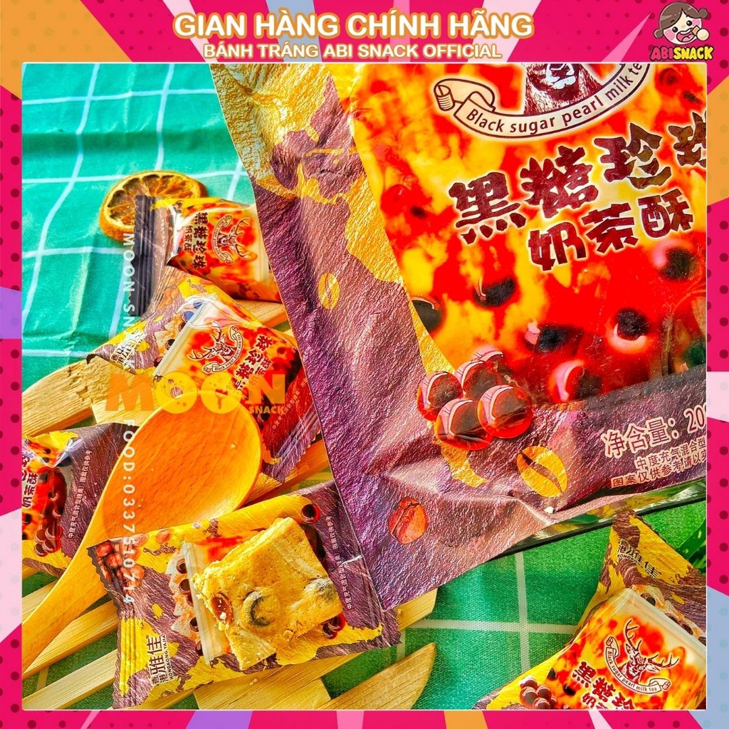 Bánh trà sữa trân châu đường đen hot tiktok gói lớn 208g hàng độc quyền