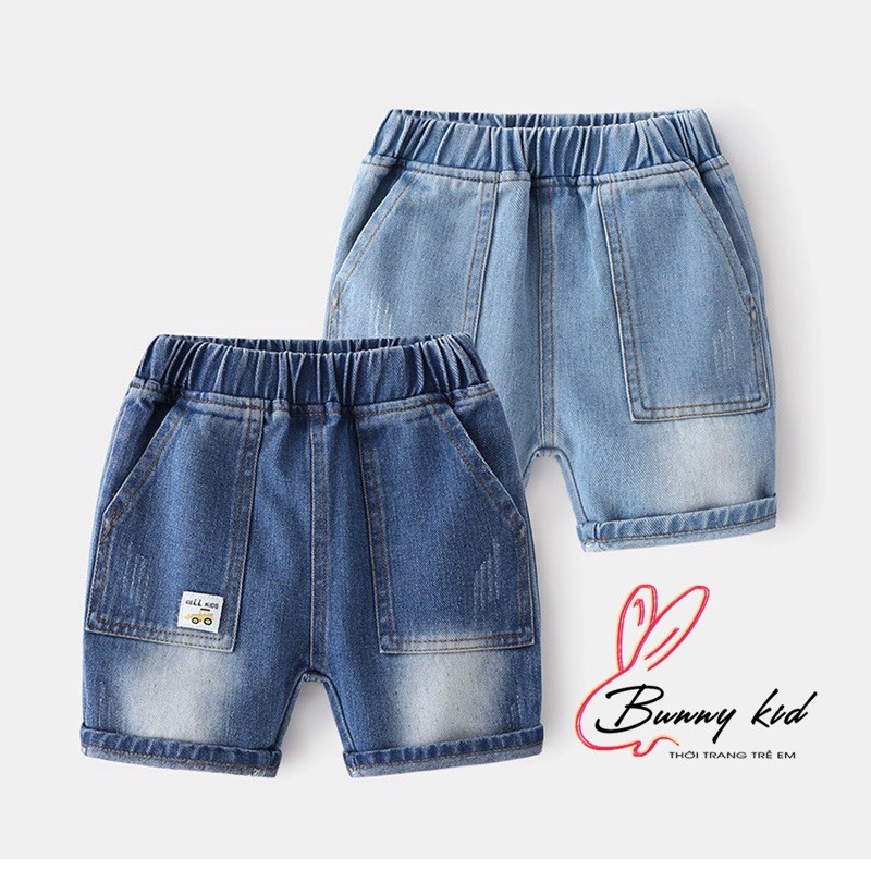 Quần short Jean cho bé WELLKIDS quần bò bé trai chất mềm hoạ tiết ngộ nghĩnh (3217)