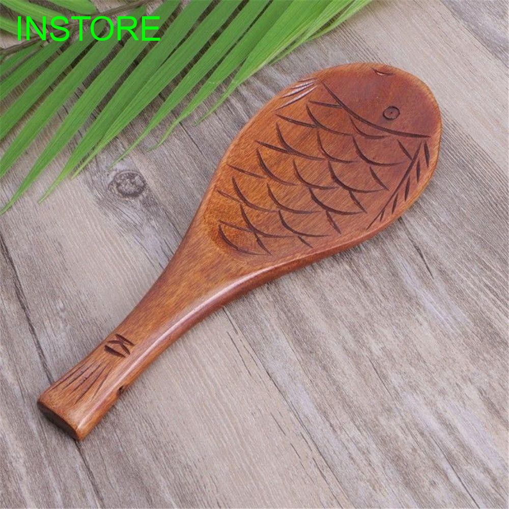 Thìa múc cơm hình cá bằng gỗ cao cấp