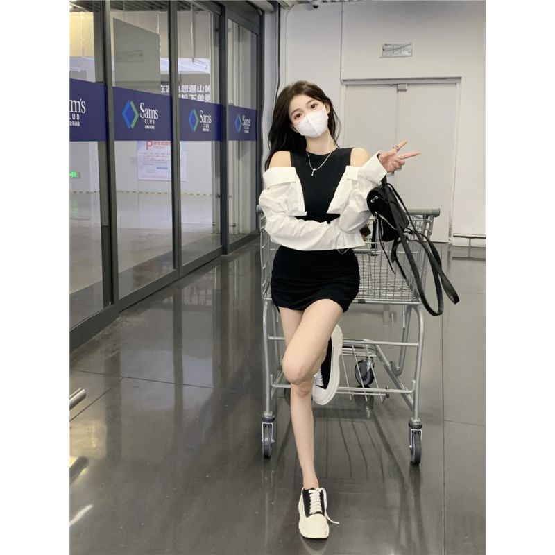 Đầm Nữ Trễ Vai Dài Tay Ôm Sát Quyến Rũ