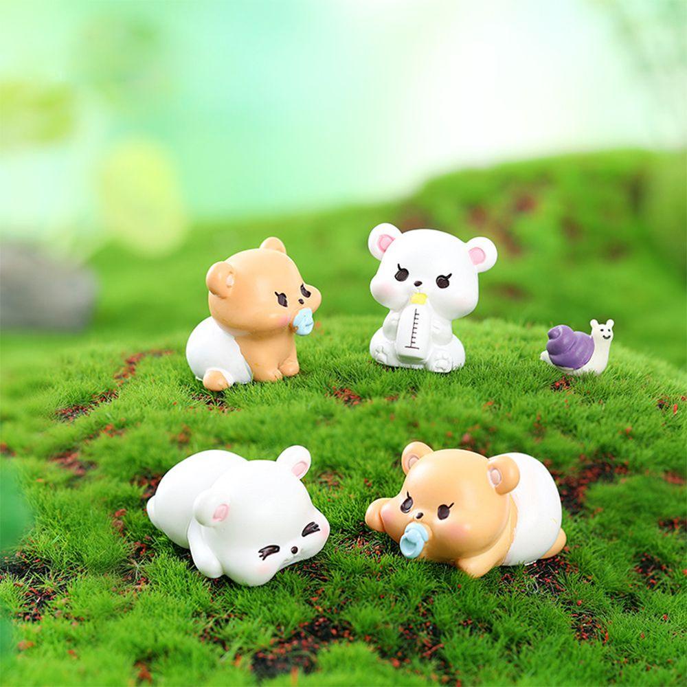 Núm Vú Giả Thu Nhỏ Hình Chú Gấu Dễ Thương Trang Trí Tiểu Cảnh Sân Vườn