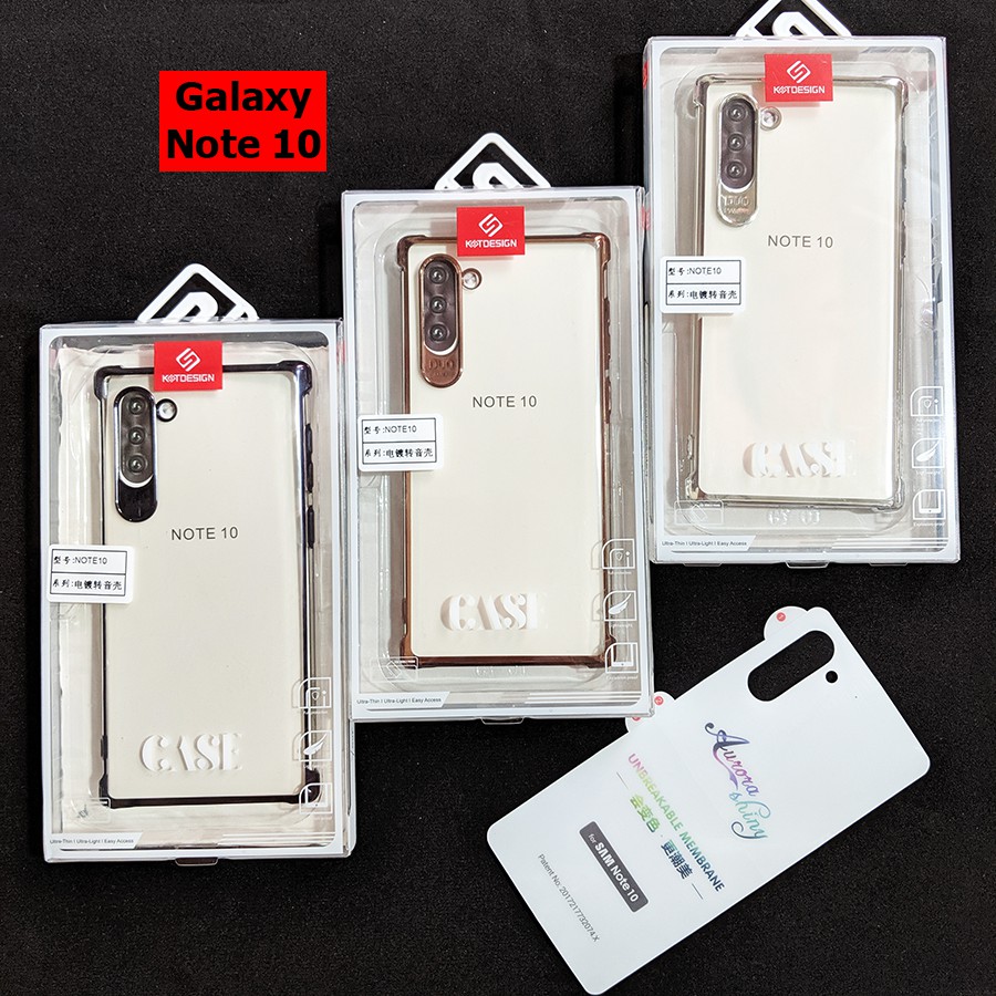 Combo ốp lưng viền màu và miếng dán PPF mặt sau Galaxy Note 10
