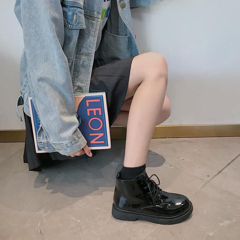 Bốt Cao Cổ Buộc Dây đế 3cm order Ulazzang | BigBuy360 - bigbuy360.vn