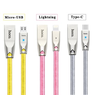 Cáp sạc cao cấp hoco u9 micro usb | type c | lightning dài 1.2m - đèn led - cáp sạc điện thoại androi iphone chính hãng