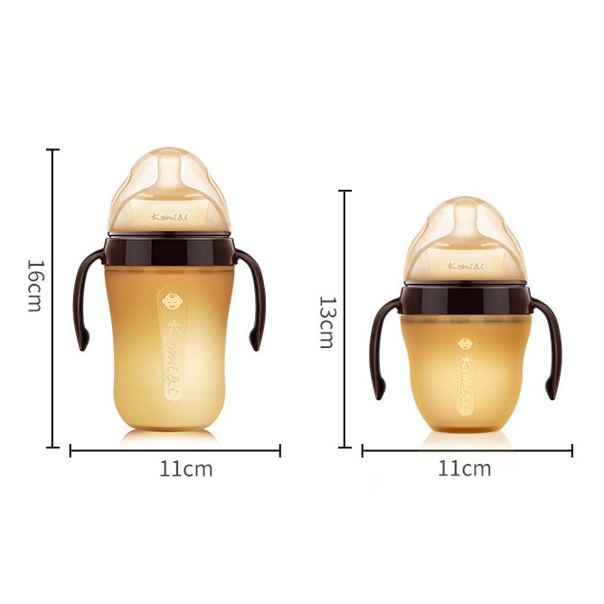 Bình sữa silicon KAMIDI Núm ti silicone mềm mại giải quyết vấn đề  bé lười ti bình, chỉ thích bú mẹ 150ml- 250ml