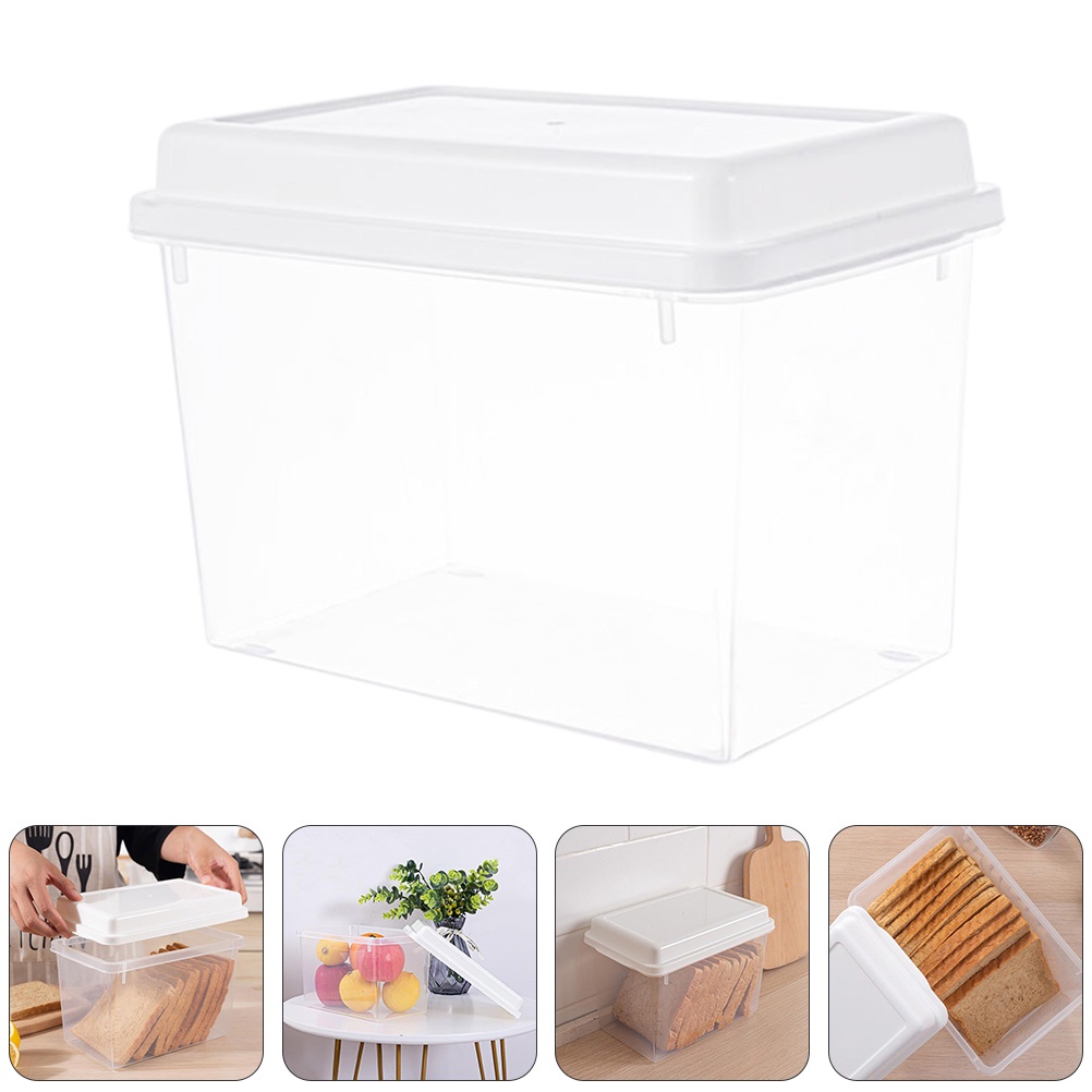 1 Hộp Nhựa Trong Suốt Đựng Bánh Mì Thực Phẩm Có Nắp Tiện Lợi