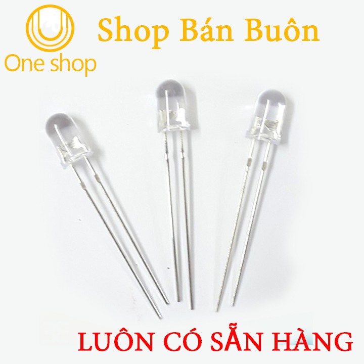 Led Đơn 5mm Siêu Sáng Gói 100 Bóng - Chân Dài