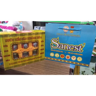 Hộp quà Yến sào Khánh Hoà Sanest, 6 hủ, túi giấy