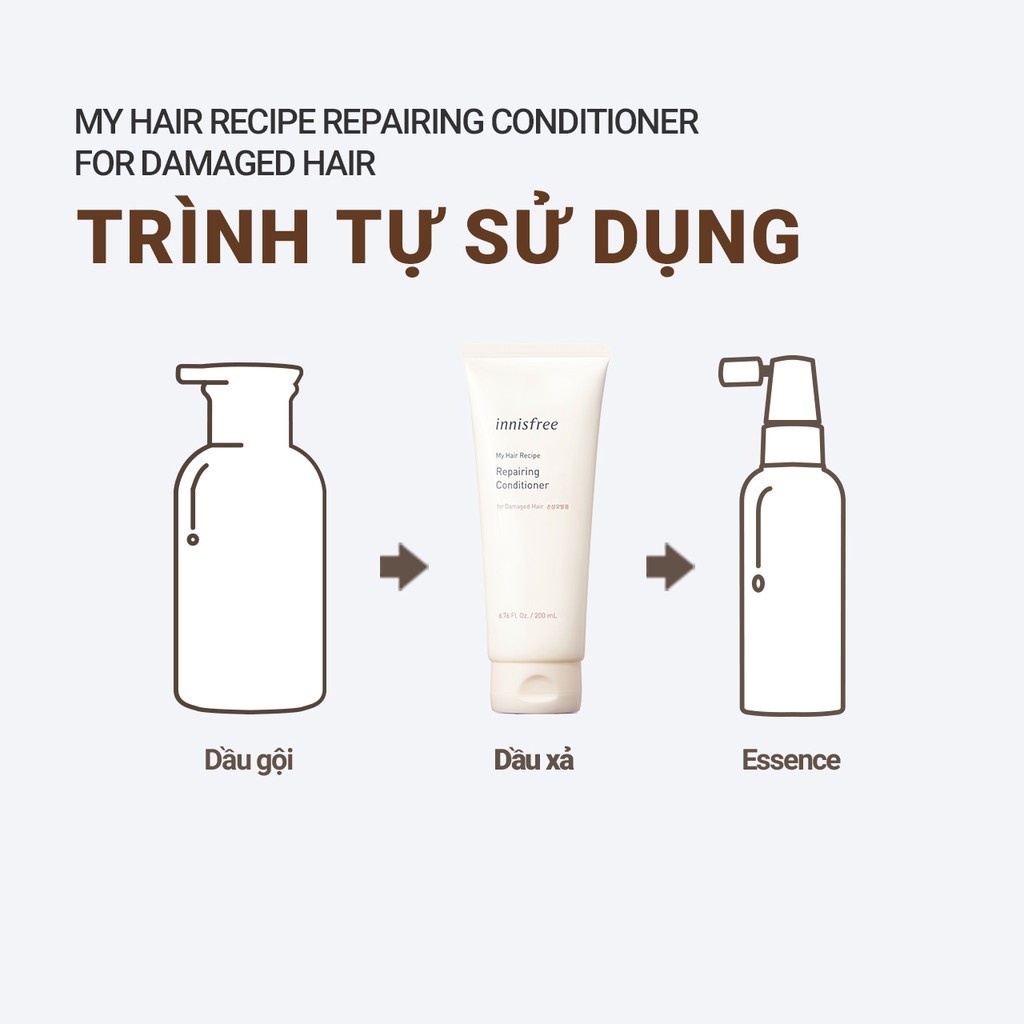 Dầu xả phục hồi hư tổn innisfree My Hair Recipe Repairing Conditioner for Damaged Hair 200ml