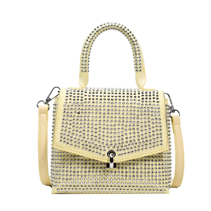 Túi Đeo Chéo Dáng Vuông Nhỏ Đính Đá Kiểu retro Thời Trang Mới