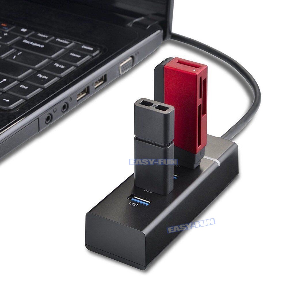 [Truyền tốc độ cao 5Gbps]Hub USB 3.0 4 Cổng (Đen) - Bộ Chia USB 3.0 4 Port Với chỉ báo LED