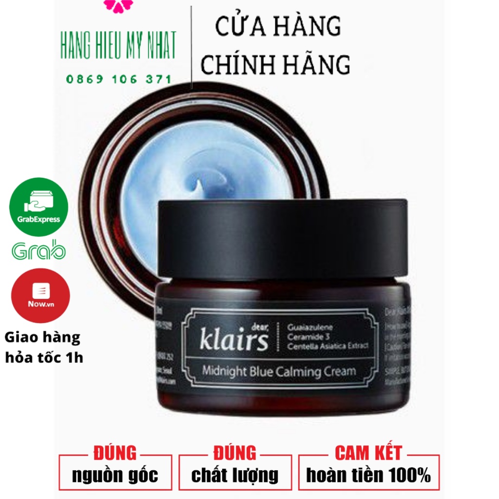 Kem Dưỡng Phục Hồi Da Klairs Midnight Blue Calming Cream 30ml chuẩn hãng