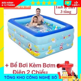 Bể bơi phao cho bé - 1m2, 1m3, 1m5, 1m8, 2m1 - 3 tầng