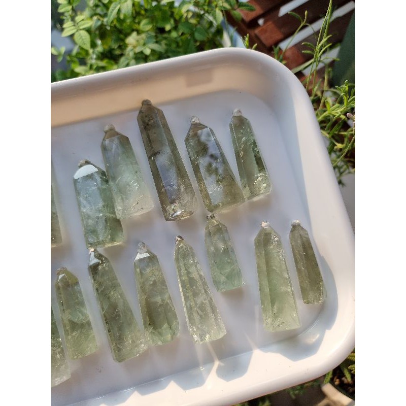 Trụ đá TA xanh (còn gọi là TA tím xanh) Prasiolite, kết nối trái tim, thanh tẩy Tarot, Reiki, Thiền Định