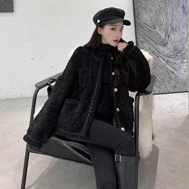 Áo dạ Tweed khuy đồng siêu sang