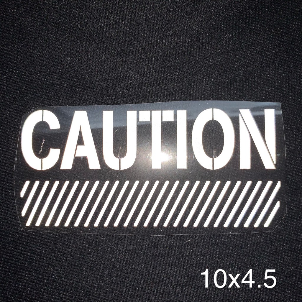 Miếng dán sticker phản quang ép áo, khẩu trang siêu rẻ nhiều mẫu Caution, Stop, Warning