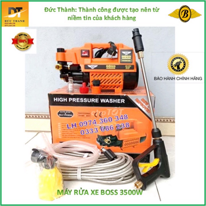 Chính hãng Máy rửa xe Boss 3500w , có chỉnh áp Nhập khẩu full box