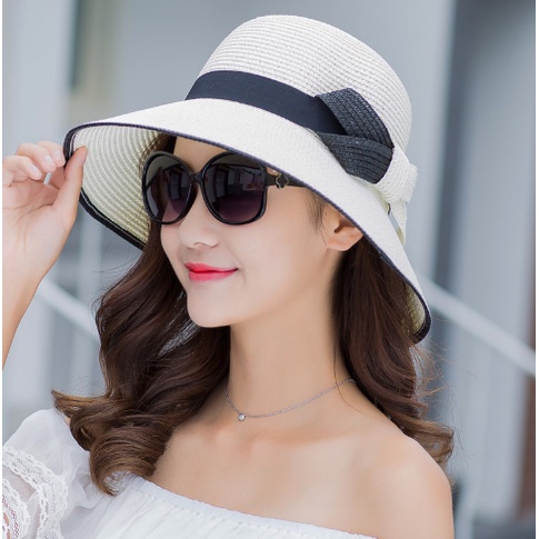 Mũ cói đi biển nam nữ vành rộng , nón cói chống nắng thời trang phong cách Hàn Quốc đẹp
