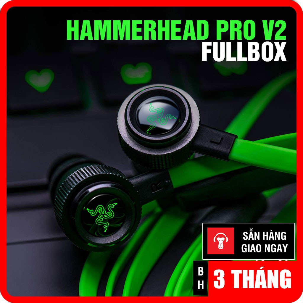 Tai nghe Gaming Razer hammerhead Pro V2 - Bảo hành 3 tháng 1 đổi 1 Monkey Music