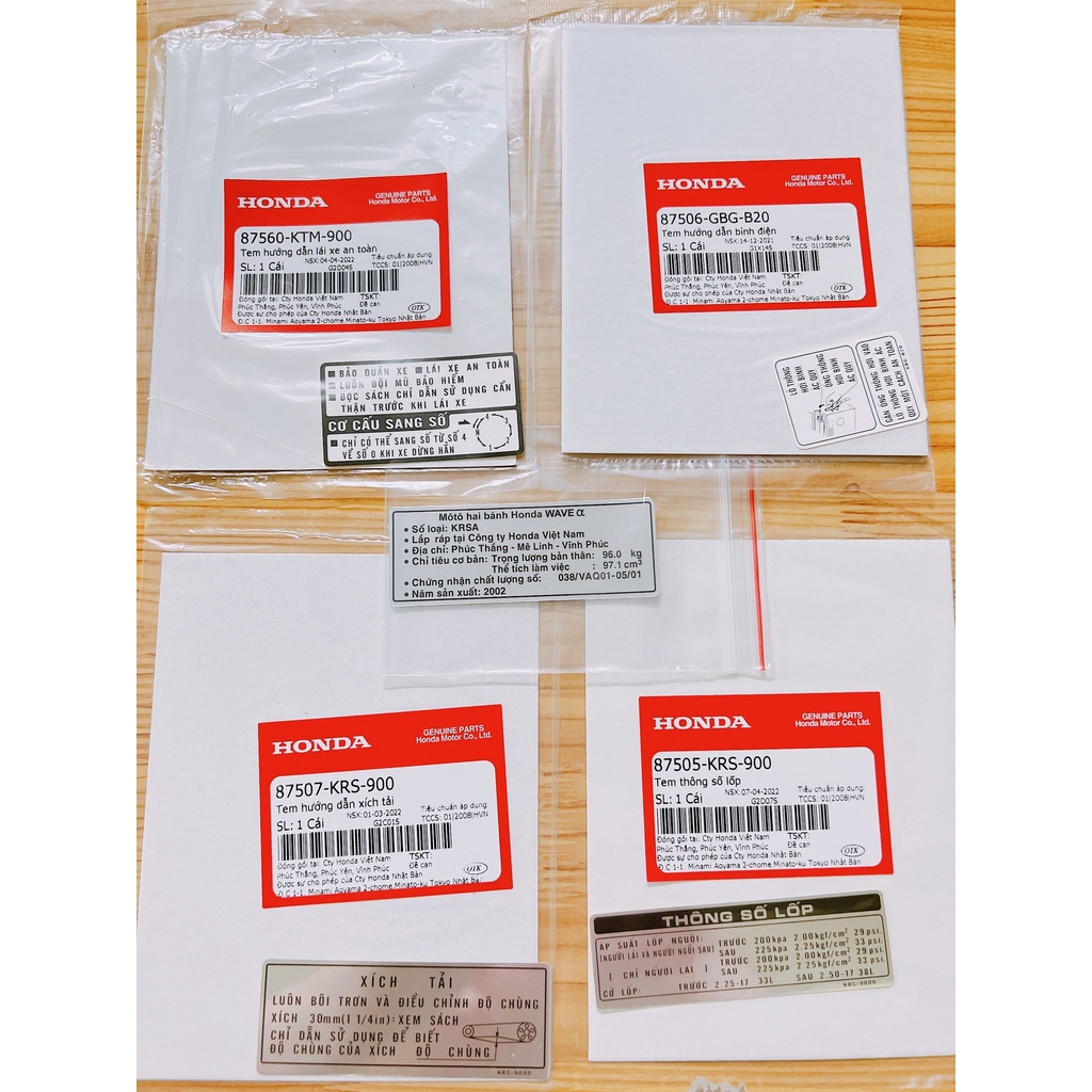 Bộ tem thông số Wave alpha 2002
