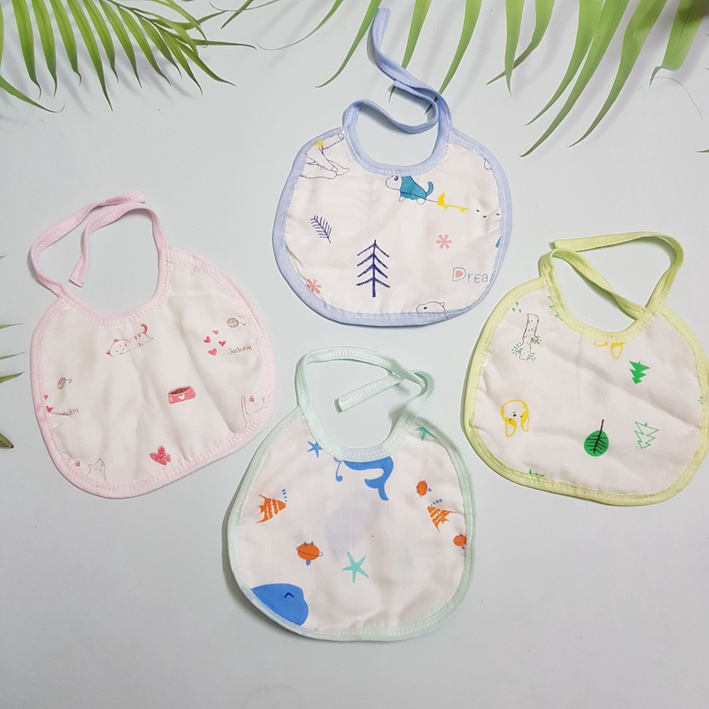 Sét 5 Yếm xô buộc dây xuất Nhật họa tiết ngộ ngĩnh cho bé