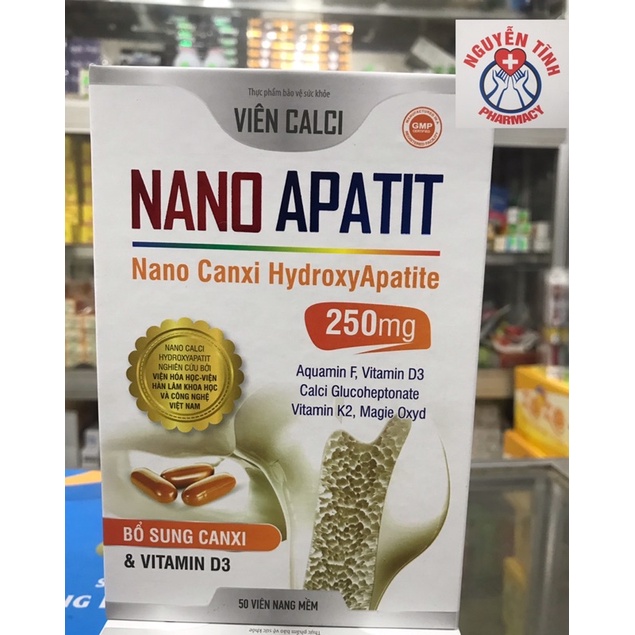 Viên uống Calci Nano Apatit bổ sung canxi và vtm D3, k2, magie ngày uống1 viên