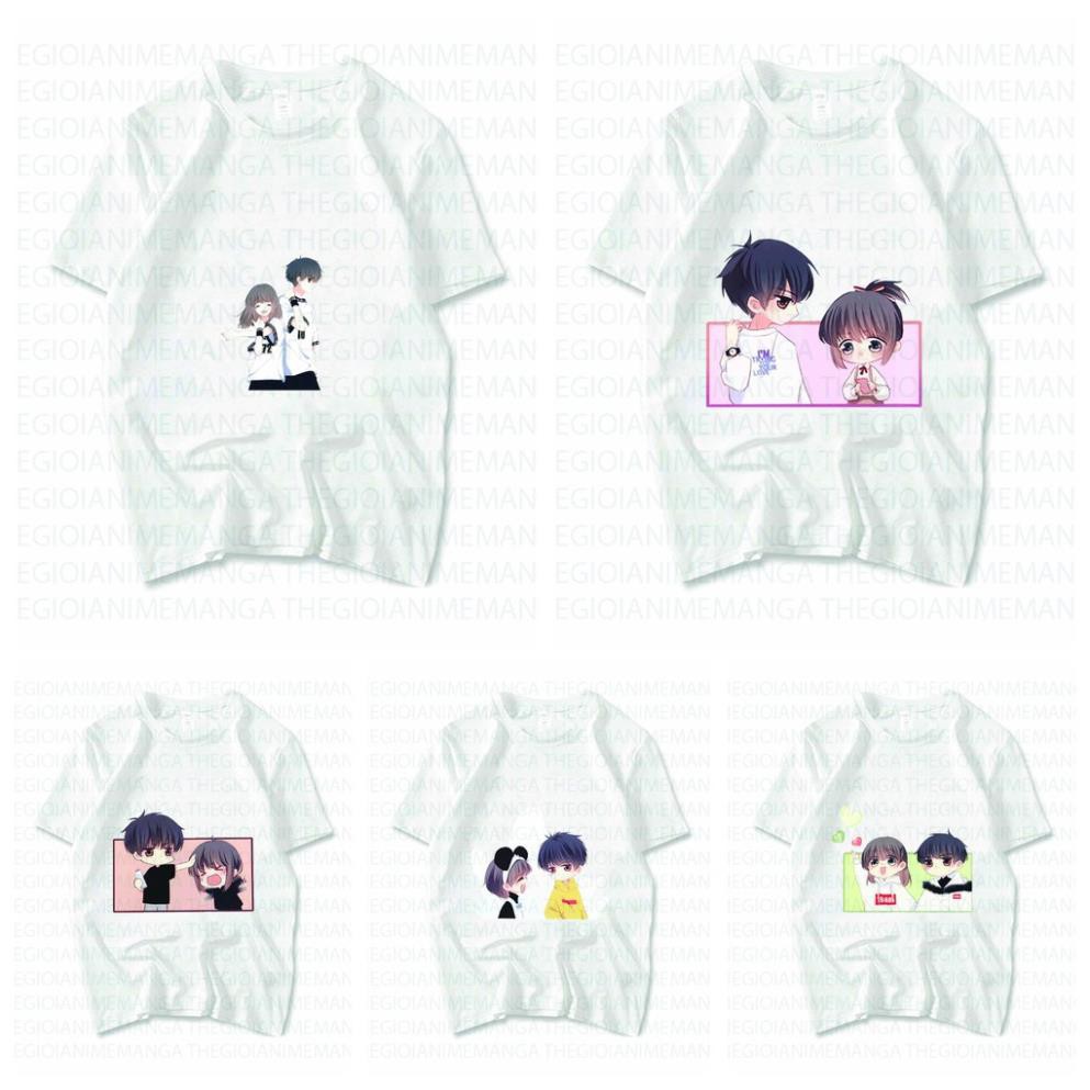 Áo thun phông trắng in hình CON TIM RUNG ĐỘNG anime chibi xinh xắn dễ thương