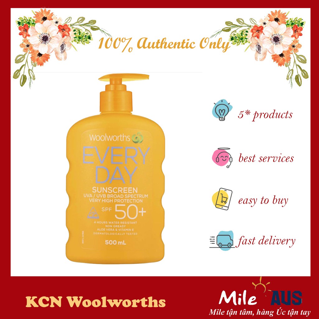 Kem chống nắng Woolworths Everyday Sunscreen SPF 50+