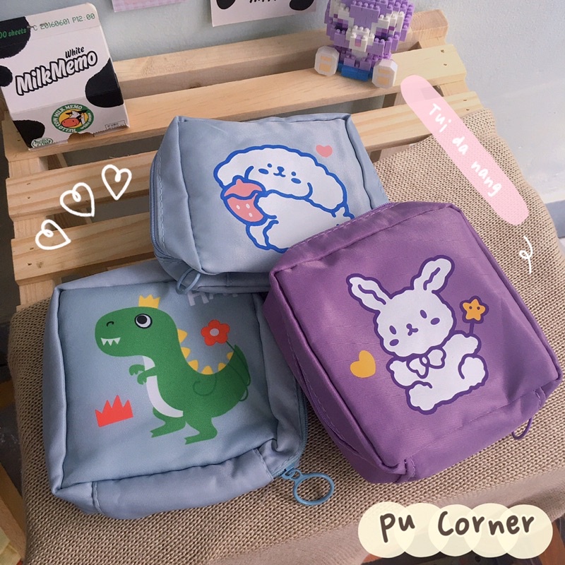 Túi ví vải đựng đồ cá nhân đa năng mini cute