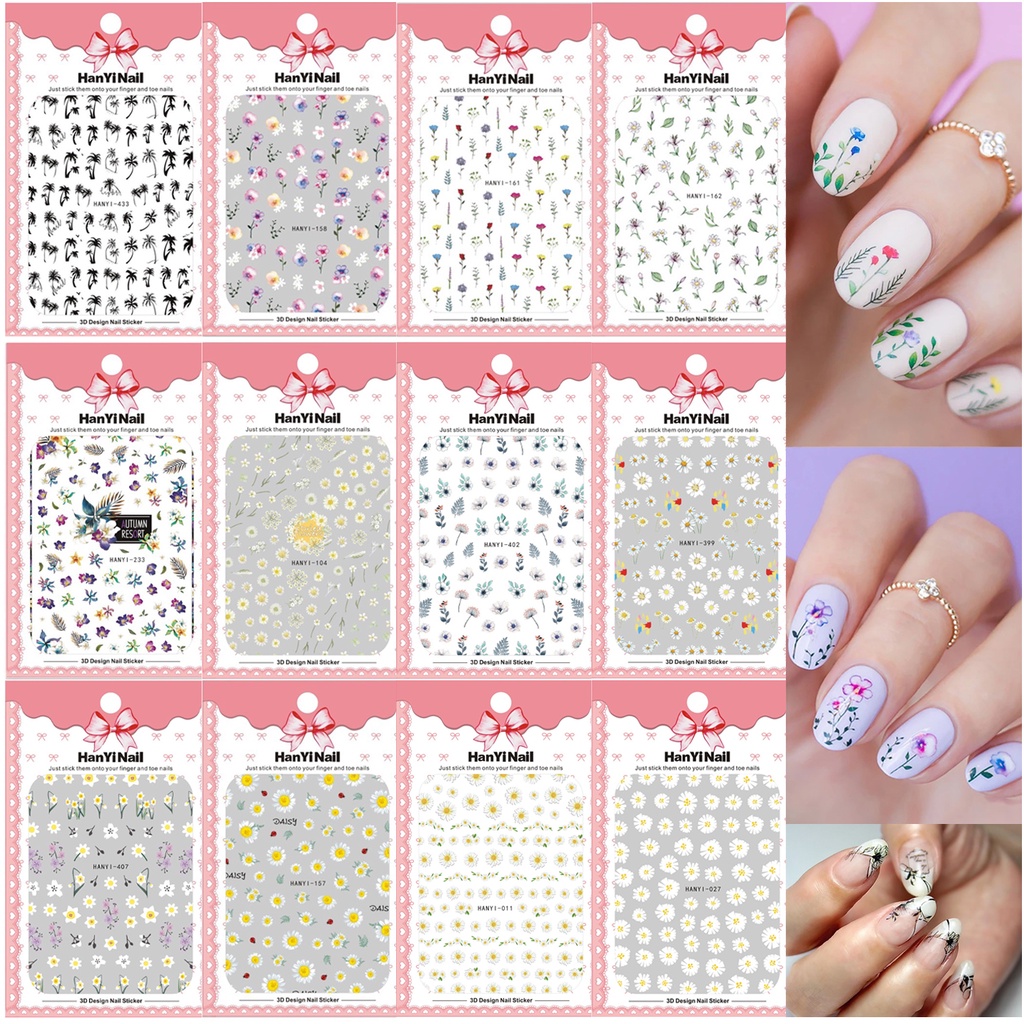 [Hàng mới về] Miếng dán trang trí móng tay 3d chống nước tự dính tiện dụng