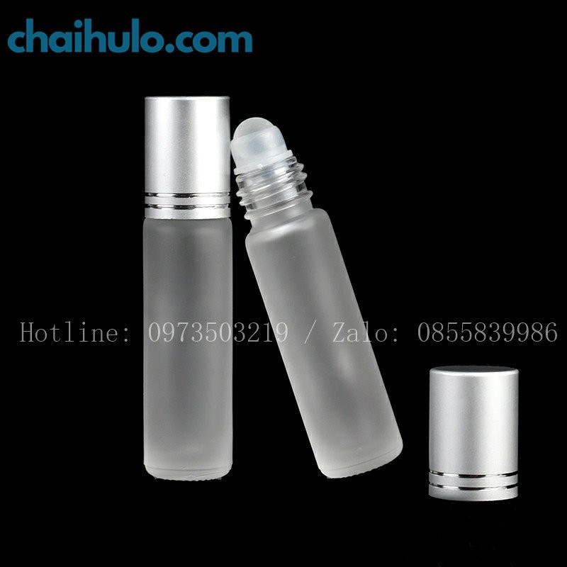 10ml - Chai Bi Lăn Thủy Tinh trắng mờ dày, đẹp