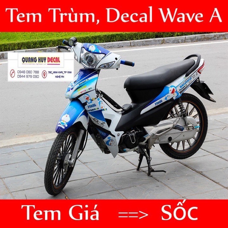 Tem trùm wave tổng hợp alpha 100, độ phủ bộ team decal cho xe máy rẻ đẹp, thiết kế theo yêu cầu (dán đời 2006-2016)