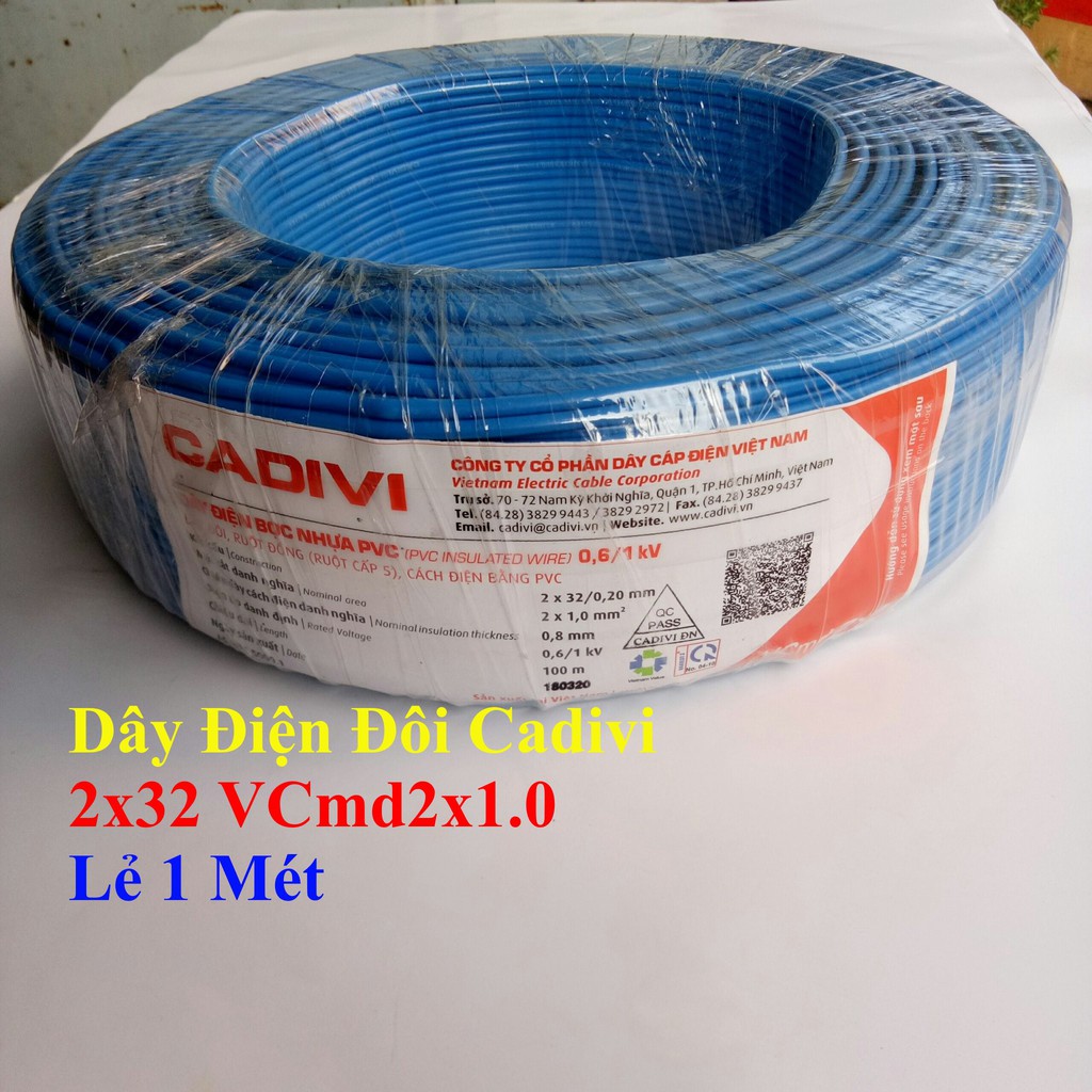 [CADIVI] Dây Điện Đôi 2x32 VCmd2x1.0 - Lẻ 1 Mét