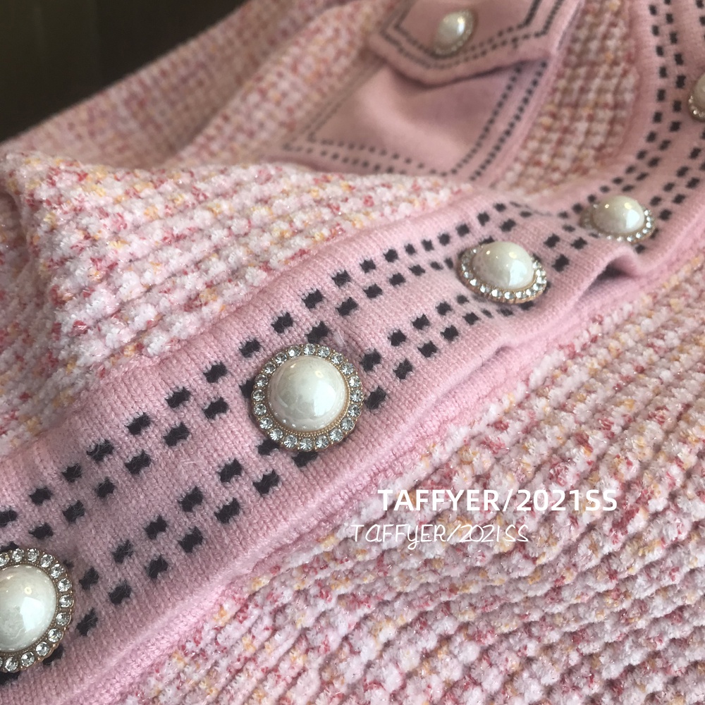 Áo Khoác Cardigan Dệt Kim Cổ Chữ V Màu Sắc Tương Phản Đính Nút Ngọc Trai Phong Cách Phương Tây Thời Trang Xuân Thu 2022