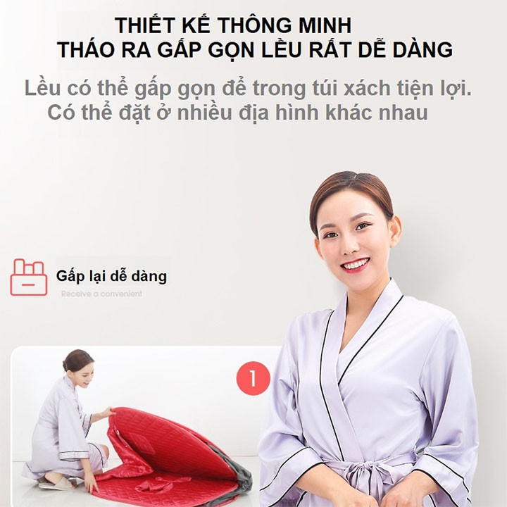 Lều Xông Hơi 3 Lớp Và Nồi Xông Hơi 2,6L Cao Cấp Dùng Tại Nhà Spa