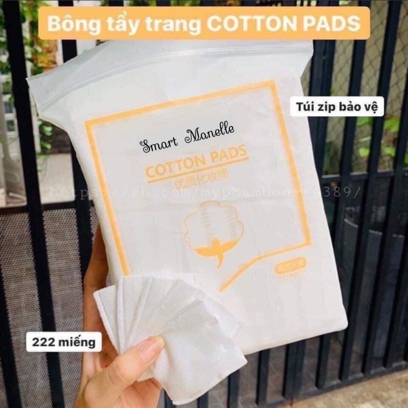 Bông tẩy trang 3 lớp Cotton Pads túi 222 miếng