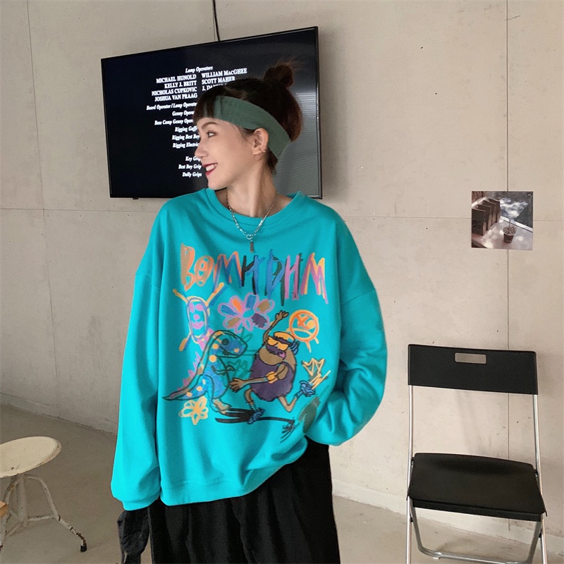 Áo Nỉ Nữ Dài Tay Cổ Tròn Thời Trang Hàn Mới