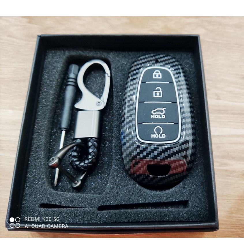 Ốp chìa khoá xe SantaFe 2021-2025, Tucson 2025 -kèm móc treo MCB