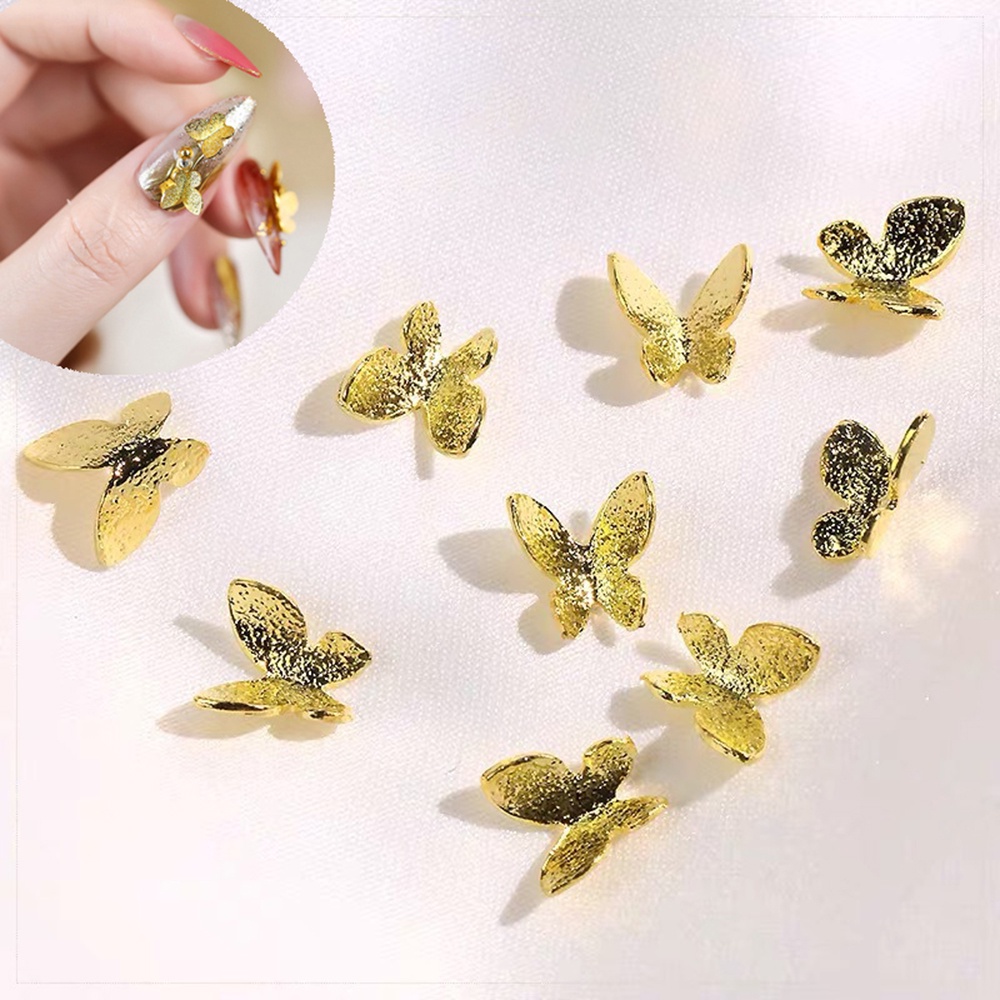 [Hàng mới về] Hộp 6 ngăn phụ kiện trang trí móng tay nghệ thuật 3D bề mặt phẳng bằng nhựa resin/ ngọc trai AB