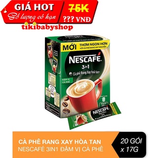 Nescafé 3in1 cà phê rang xay hòa tan đậm vị cà phê - hộp 20 gói x 17 g - hsd 10/2023