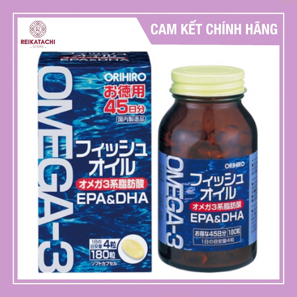 [Date Mới Nhất] Dầu Cá Omega 3 Orihiro 180v Nhật Bản