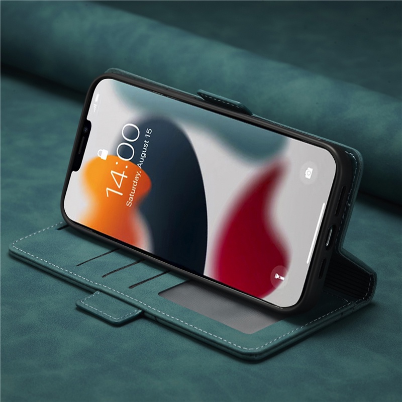 Vỏ Da Điện Thoại Mềm Có Ngăn Đựng Thẻ Cho IPhone 14 13 12 mini 11 Pro XS Max XR I8 I7 I6S Plus SE