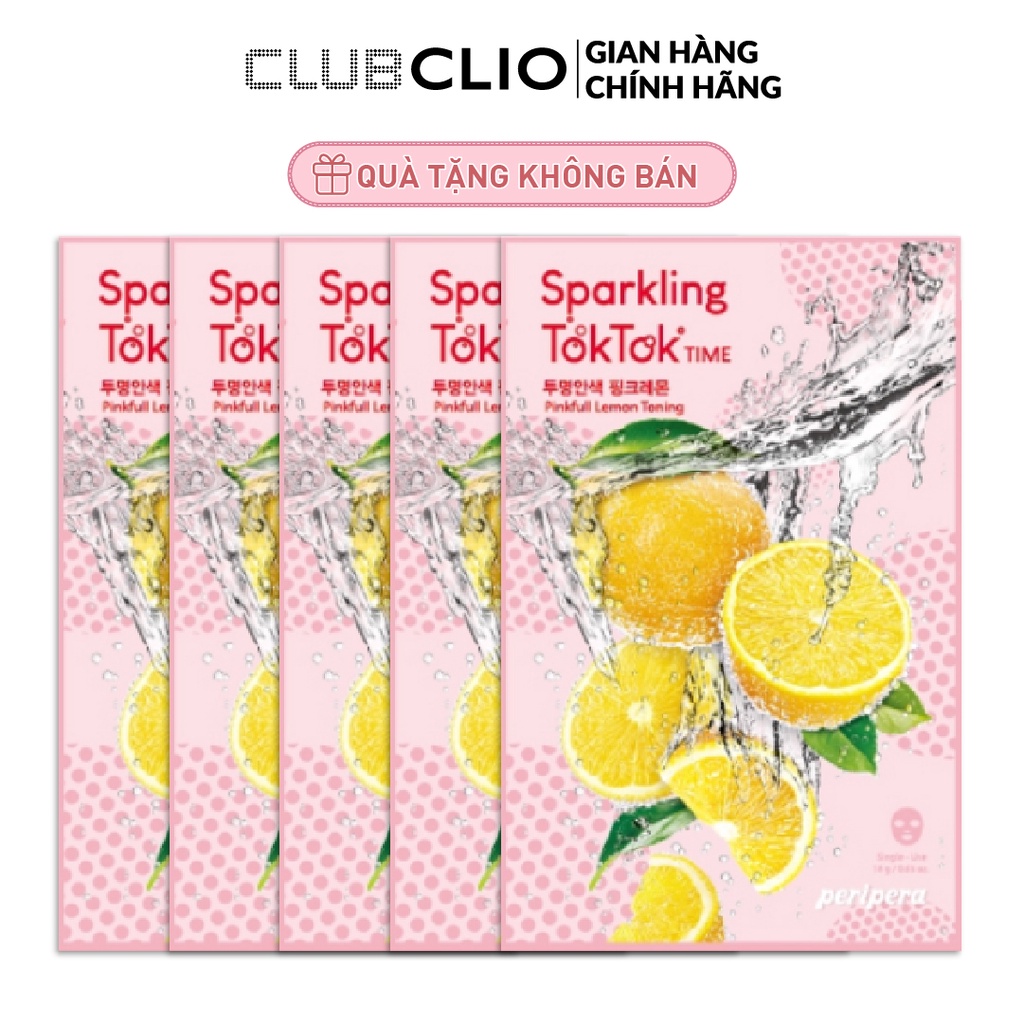 [QUÀ TẶNG KHÔNG BÁN]Combo 5 Mặt Nạ Peripera Sparkling Toktok Time Mask Sheet 2 Pinkfull Lemon Toning 18gx5