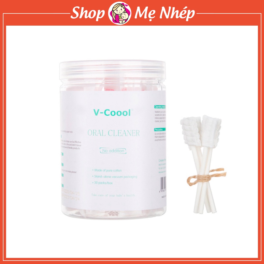 Hộp rơ lưỡi cho bé V-Coool, hộp 30 que (1 đầu rơ lưỡi)