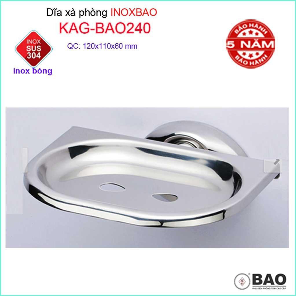 Dĩa đựng xà bông inox 304, dĩa xà phòng Inox Bảo KAG-BAO240