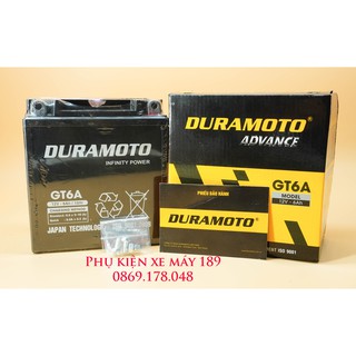 Ắc quy khô duramoto gt6a chính hãng - bh 6 tháng
