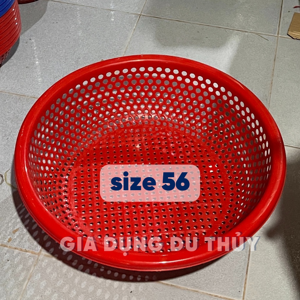 Rổ nhựa tròn mắt to size lớn 40-46-50-56 cm màu xanh dương, xanh lá, đỏ, vàng, nhựa chính phẩm của gia dụng Du Thủy