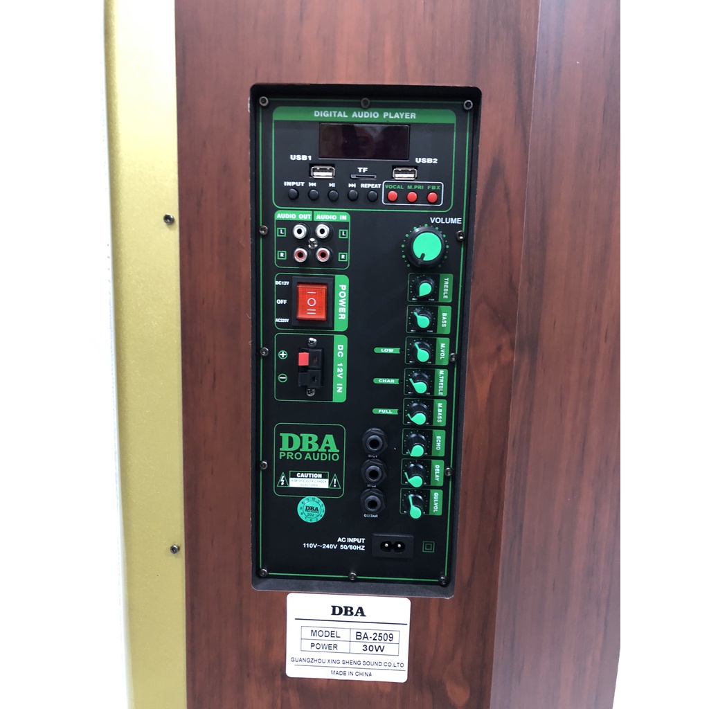 LOA KÉO CAO CẤP DBA 2509 BASS 40 BA ĐƯỜNG TIẾNG ÂM THANH SIÊU CHẤT, KÈM 2 MÍC KIM LOẠI UHF CHỐNG HÚ XỊN