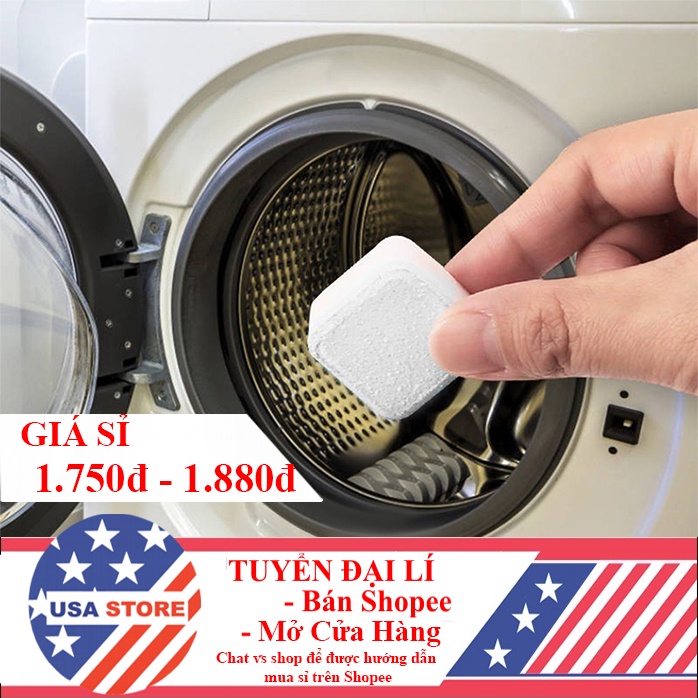 VIÊN TẨY H4 Vệ Sinh Lồng Máy Giặt - Diệt Khuẩn, Tẩy Sạch Chất Cặn, Mảng Bám, Ẩm Mốc Hiệu Quả (Viên Trắng)