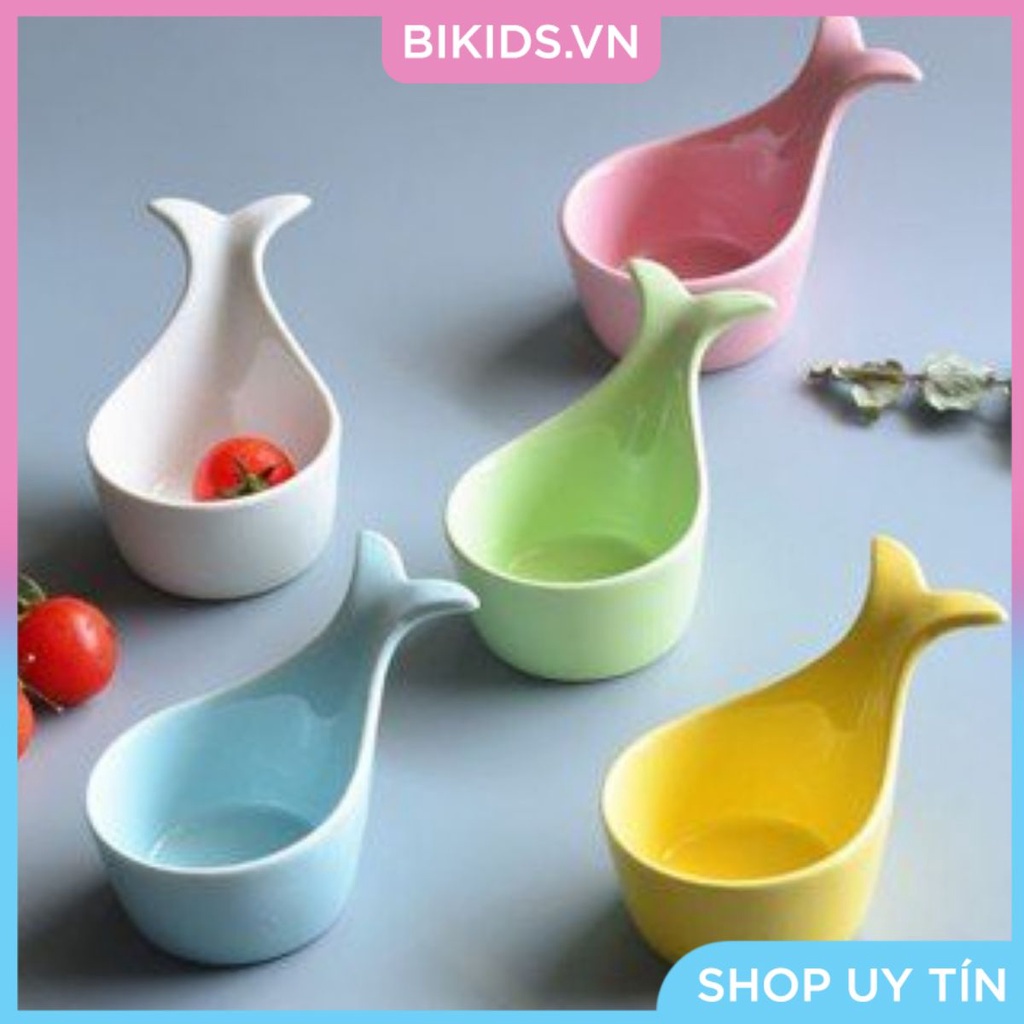 Bát sứ ăn dặm hình cá heo (nhiều màu)